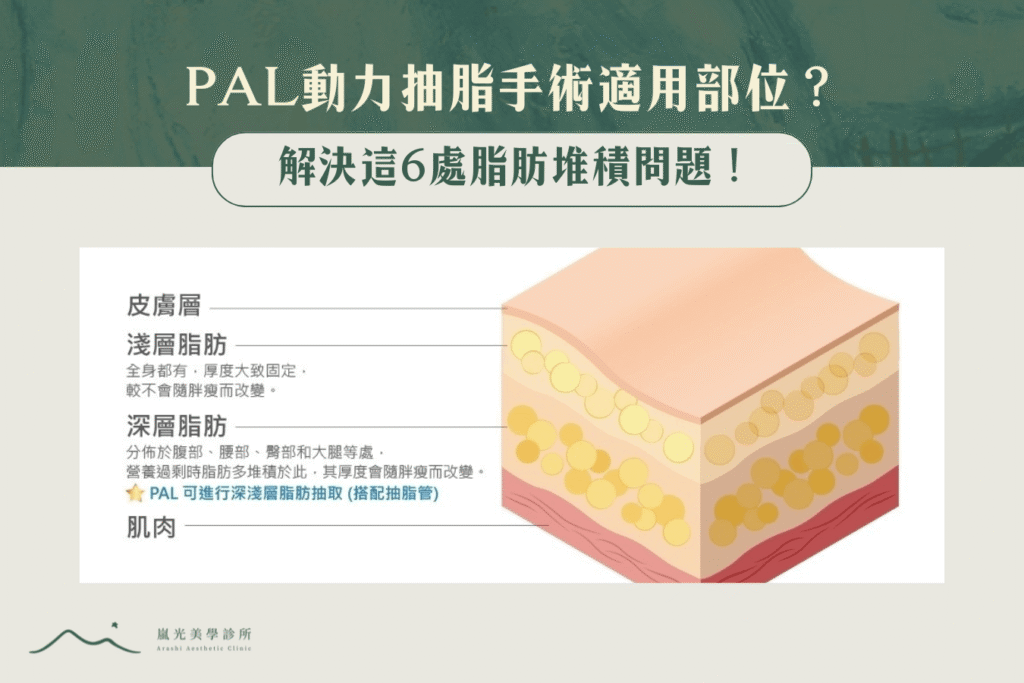 PAL動力抽脂手術適用部位？解決這6處脂肪堆積問題！